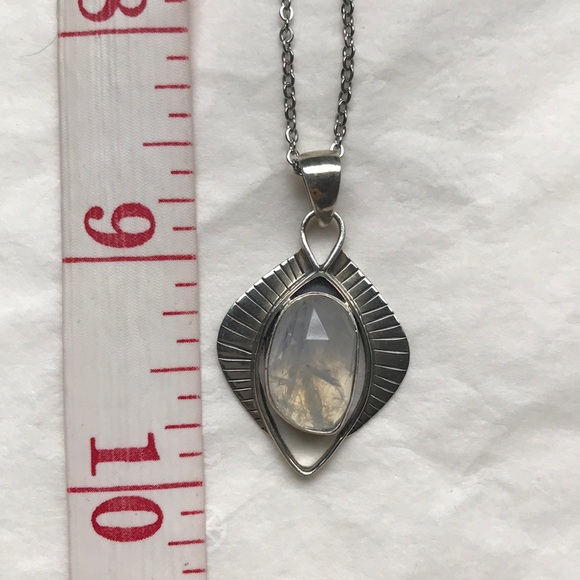 Rainbow Moonstone 925 sterling silver pendant - Picture 10 of 12